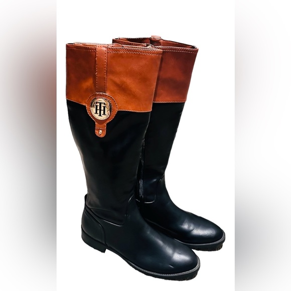 🆕Tommy Hilfiger Wide Calf Riding Boots leather boots - Picture 4 of 15